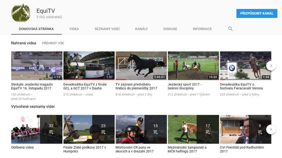 YouTube kanál EquiTV má již přes 5000 odběratelů