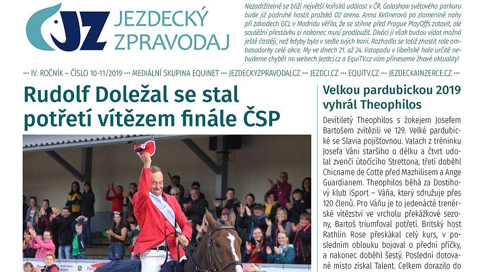 Jezdecký zpravodaj: Finále ČSP, Velká pardubická a mistrovství ČR